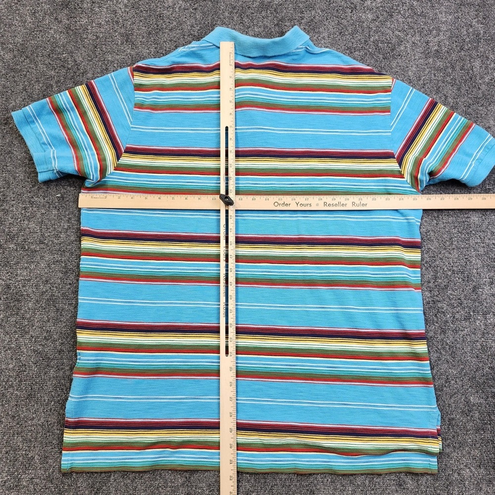 Polo By Ralph Lauren Polo Shirt Mens 2XL Blue Multicolor Serape Striped Textured - Picture 4 of 7